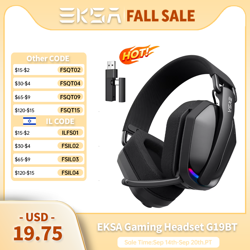 EKSA G19BT 2.4GHz Wireless Gam - огляд і ціна Gaming Headset Rgb