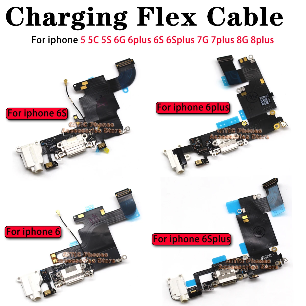 5pcs For iPhone 6 6S 7 8 Plus  - огляд і ціна Wired Earphone Mic