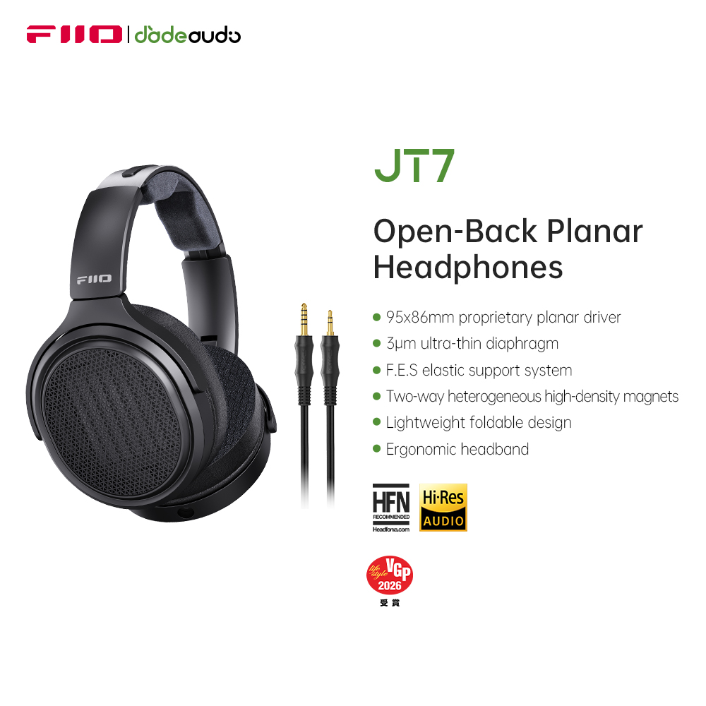 FiiO JT7 Over-Ear Planar Magne - огляд і ціна Audiophile Headphone Wired